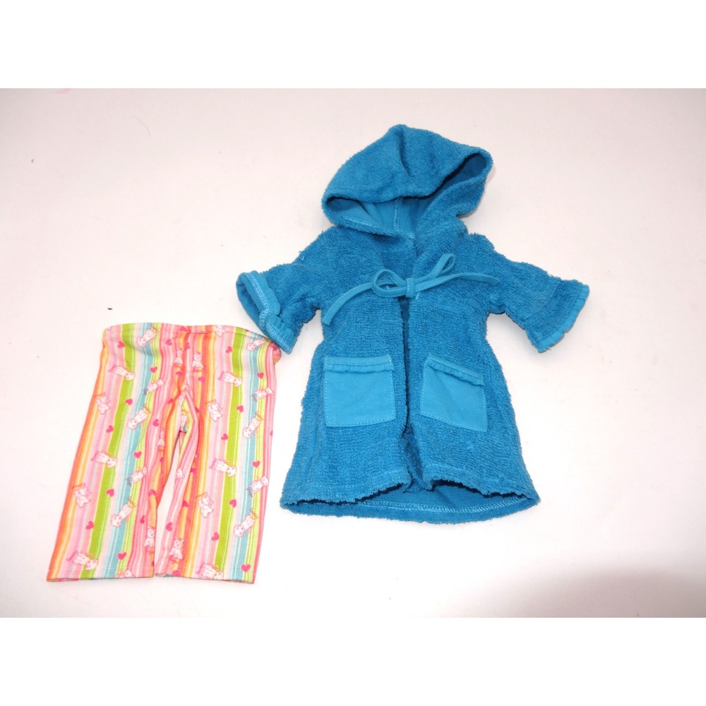 American Girl Doll Honey Puppy Pajamas Bottoms and 2009 Bathrobe Robe Terry